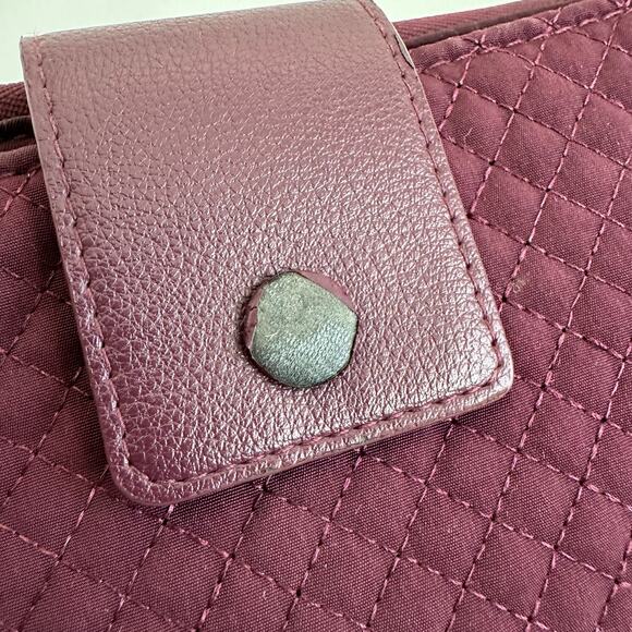 Vera Bradley Wine Microfiber RFID Deluxe All Together Crossbody Wallet NO Straps - Picture 6 of 11